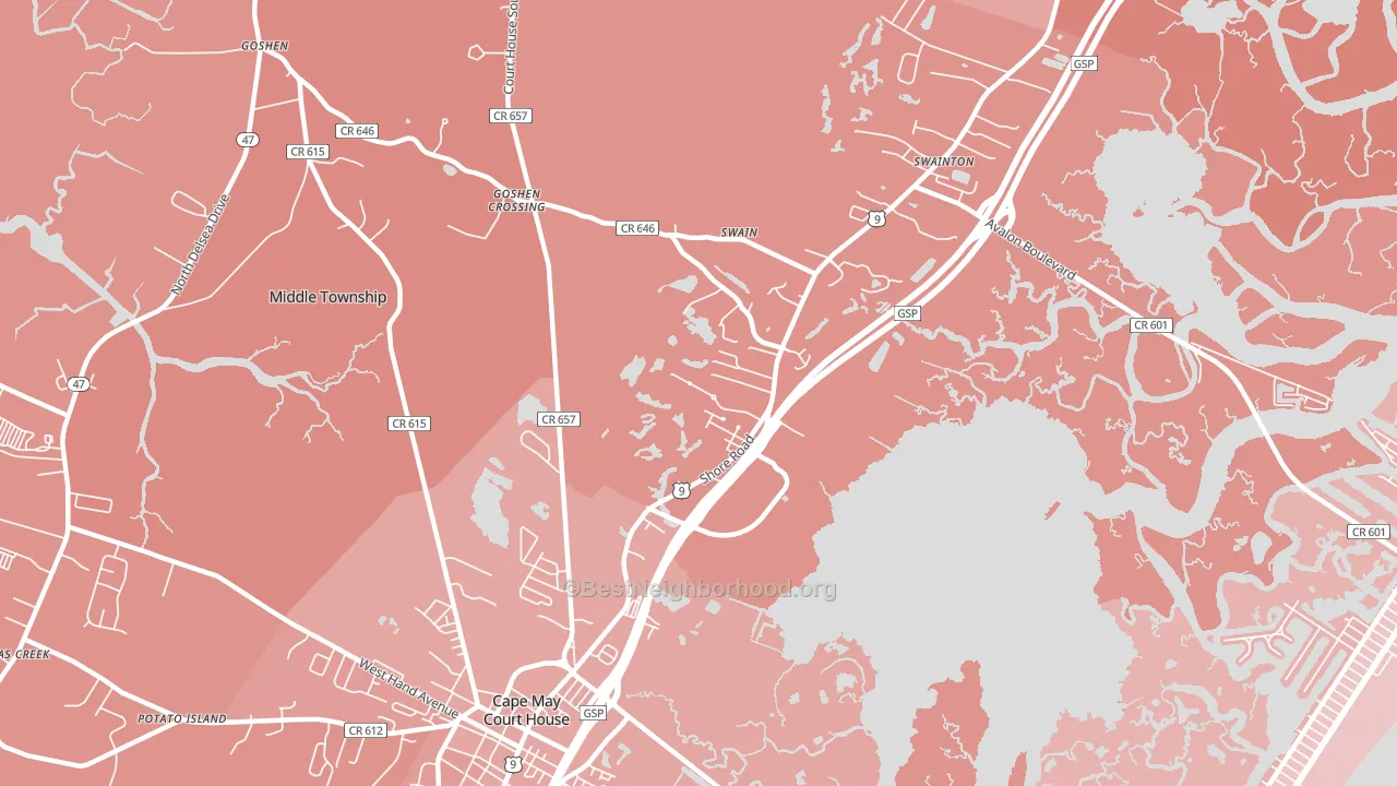 Swainton, NJ block-group political-lean map