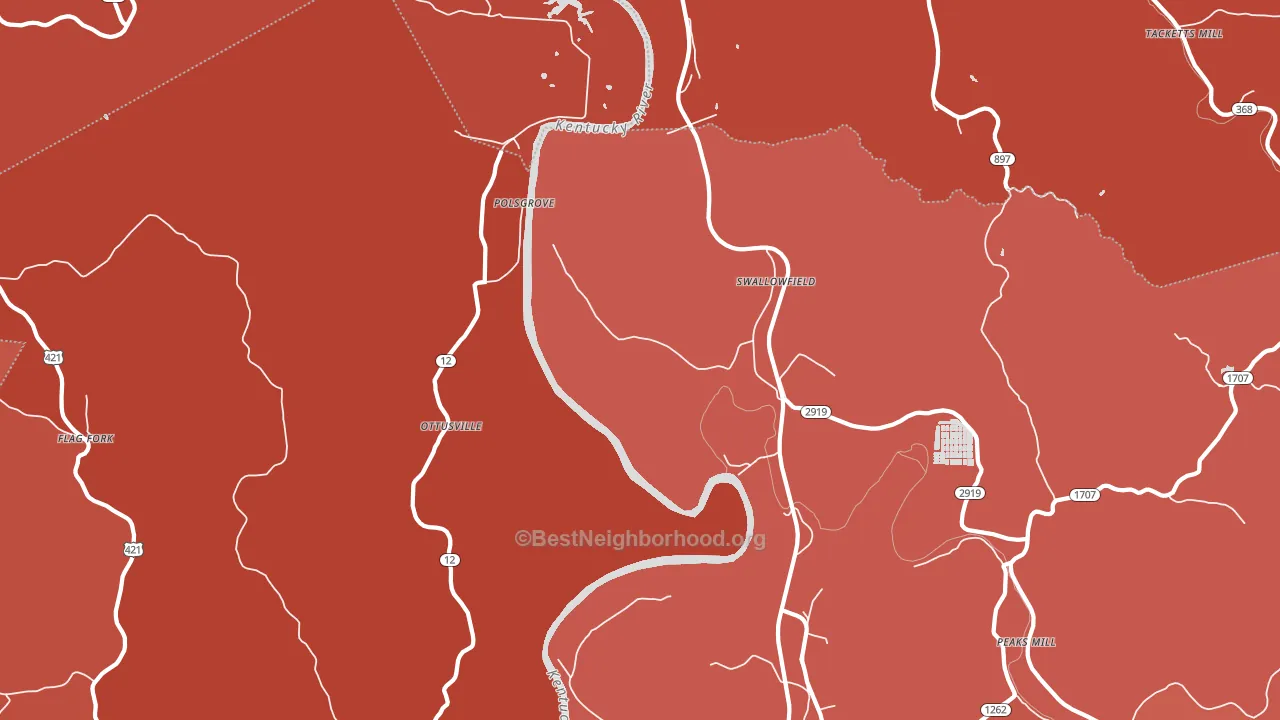 Swallowfield, KY block-group political-lean map