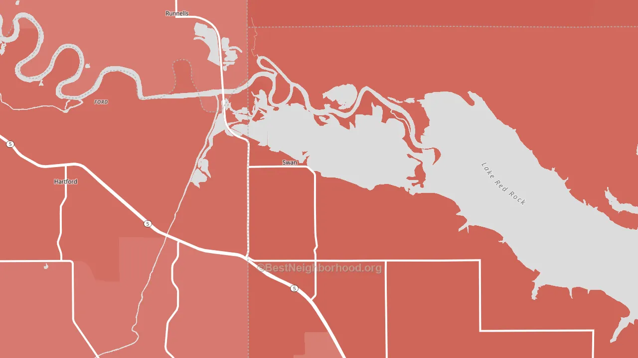 Swan, IA block-group political-lean map