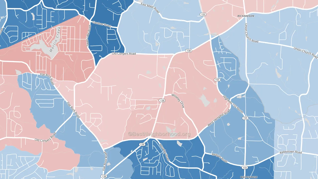 Swan Lake, GA block-group political-lean map