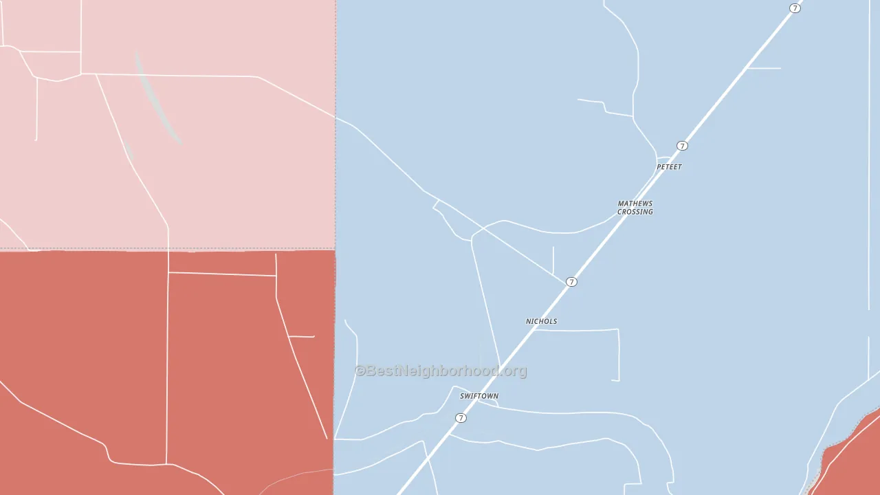 Swan Lake, MS block-group political-lean map
