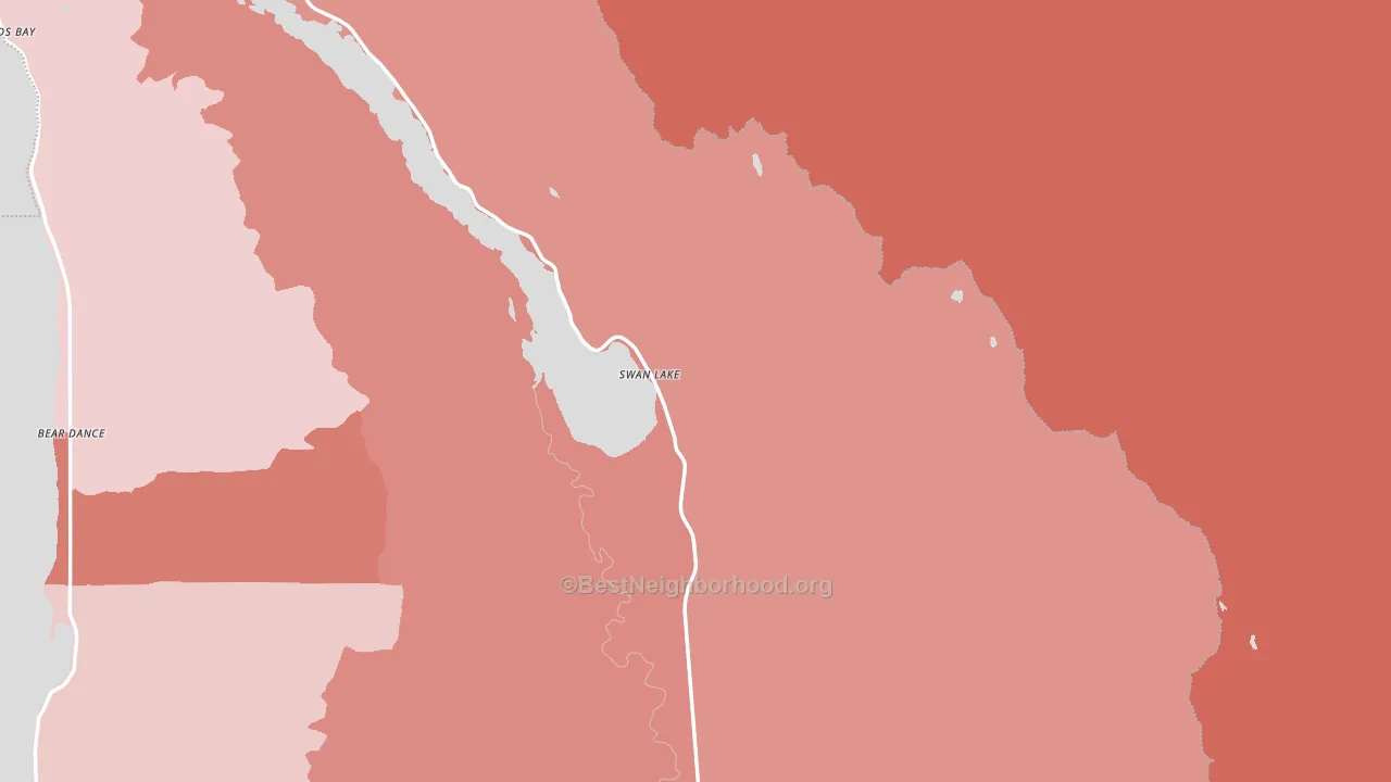Swan Lake, MT block-group political-lean map