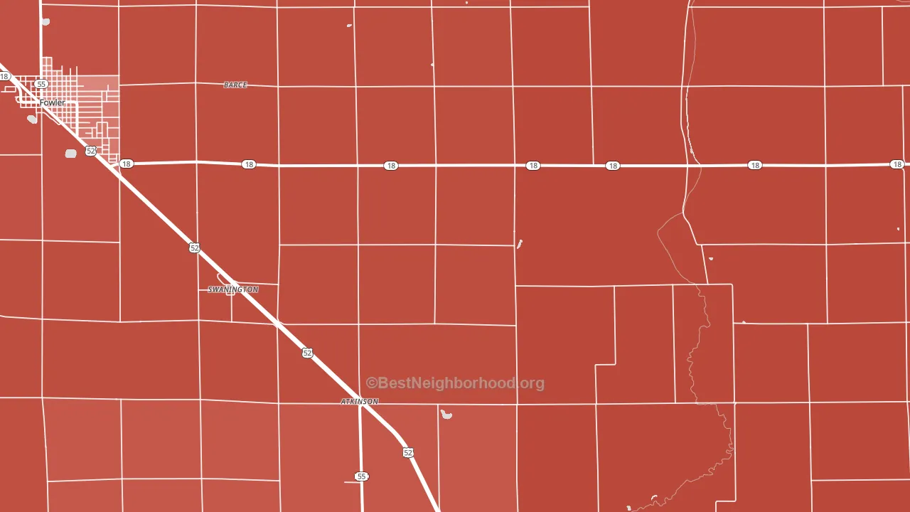 Swanington, IN block-group political-lean map