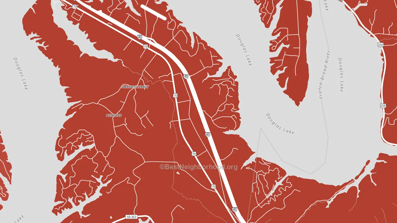 Swannsylvania, TN block-group political-lean map