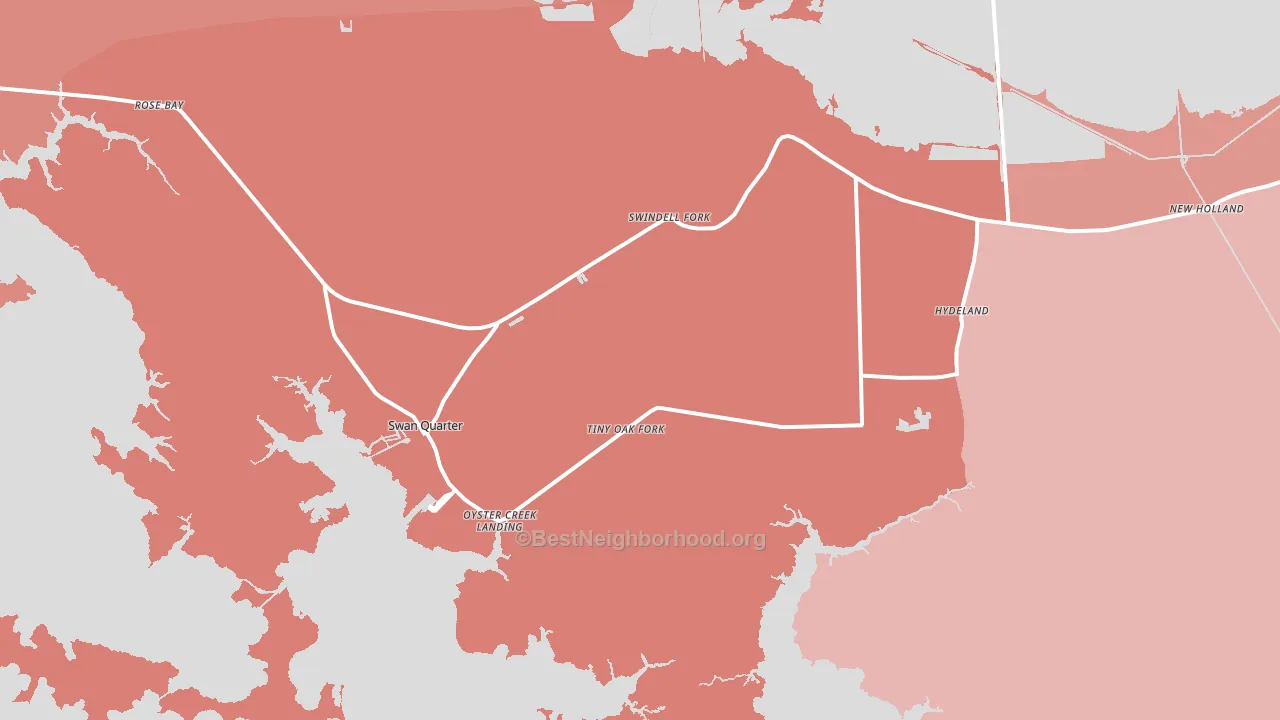 Swanquarter, NC block-group political-lean map