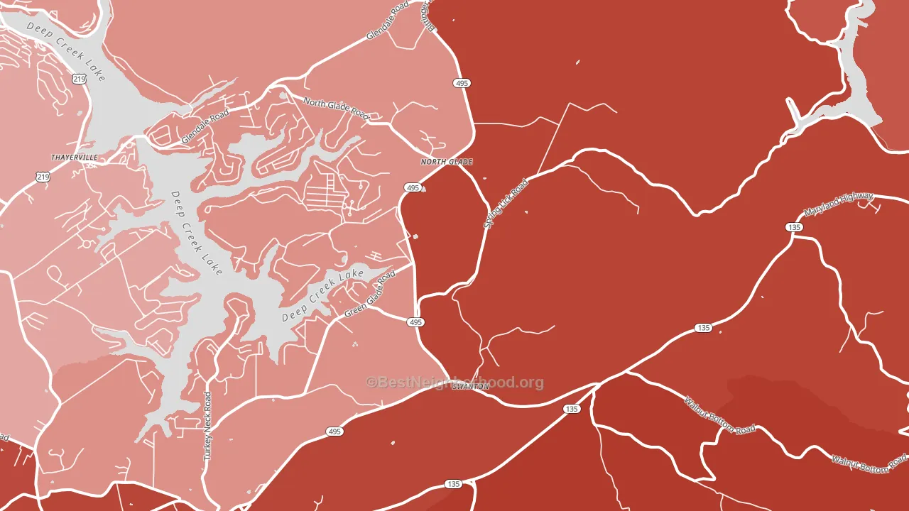 Swanton, MD block-group political-lean map