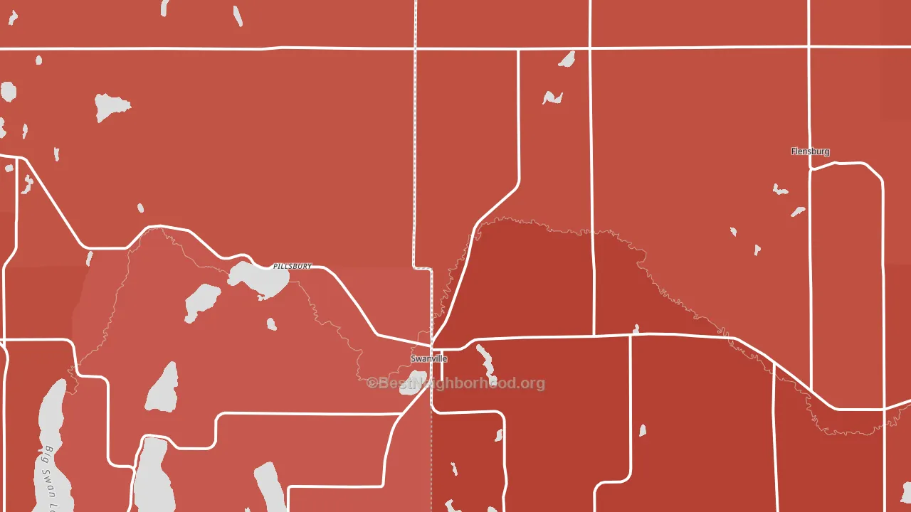 Swanville, MN block-group political-lean map