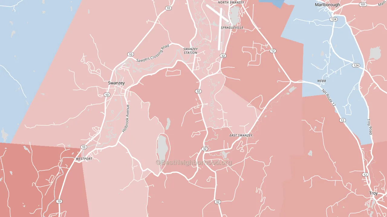 Swanzey, NH block-group political-lean map