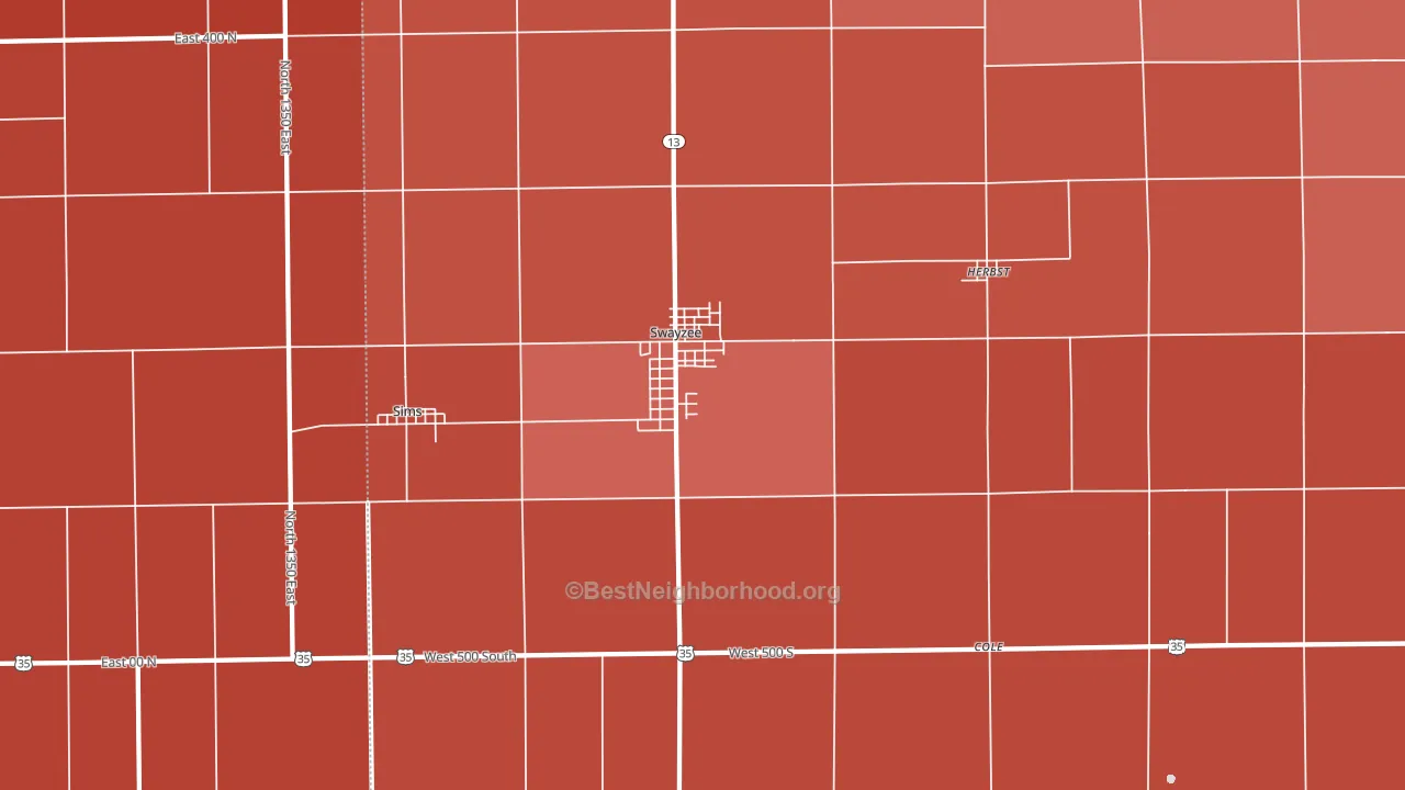 Swayzee, IN block-group political-lean map
