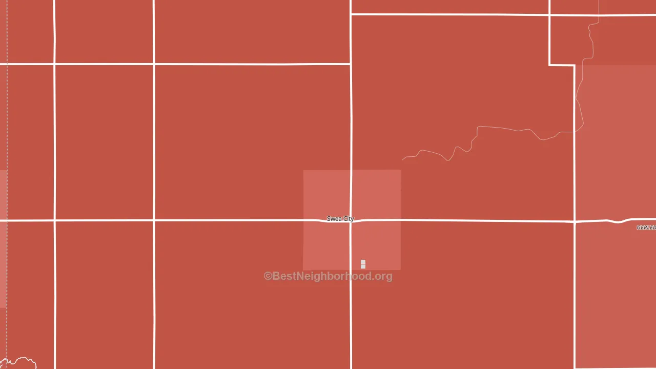 Swea City, IA block-group political-lean map