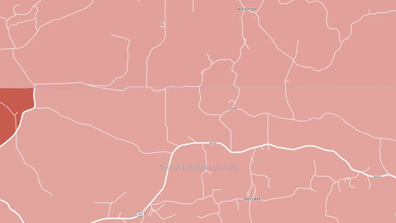 Sweatman, MS block-group political-lean map
