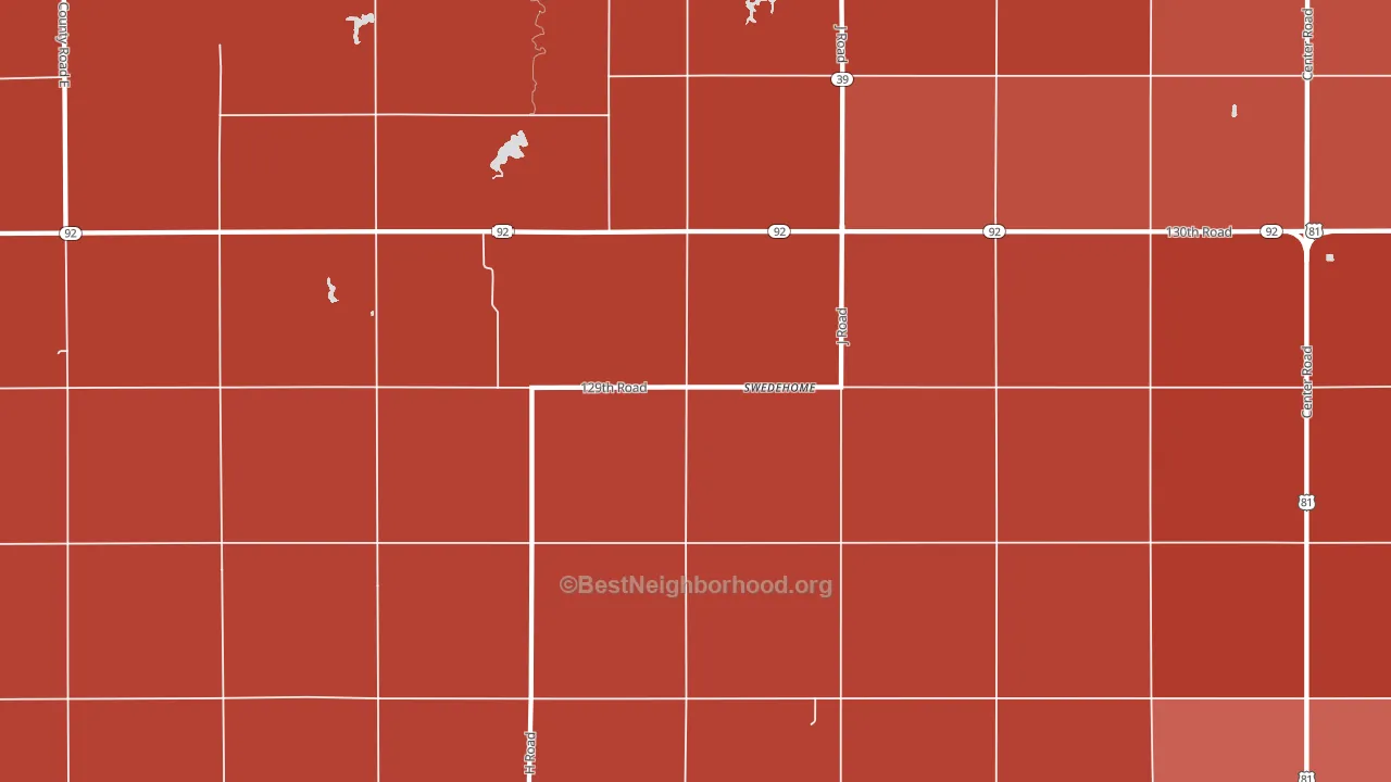 Swedehome, NE block-group political-lean map