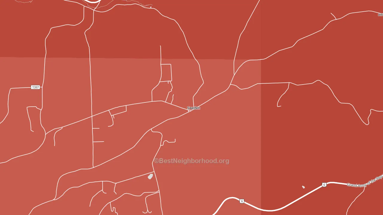 Sweden, PA block-group political-lean map