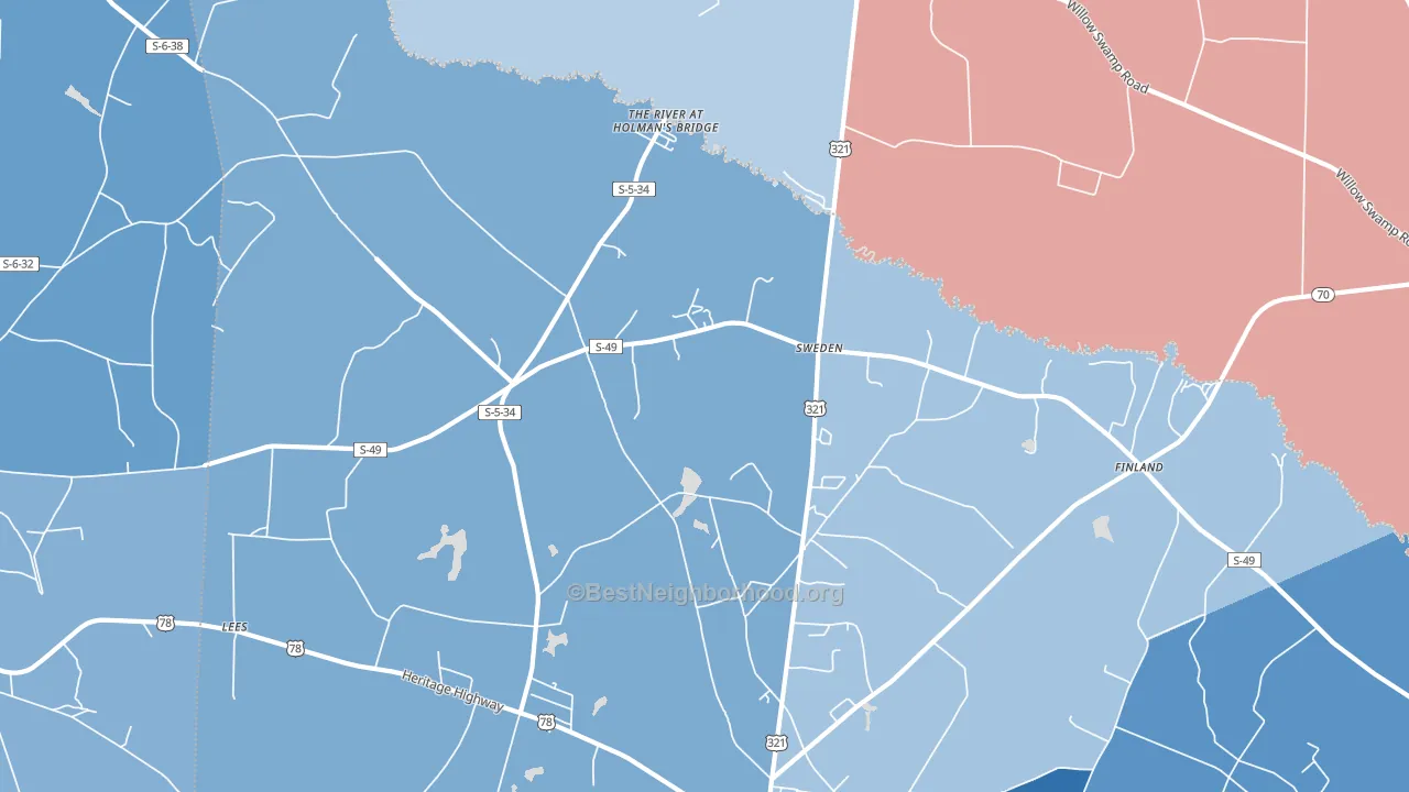 Sweden, SC block-group political-lean map