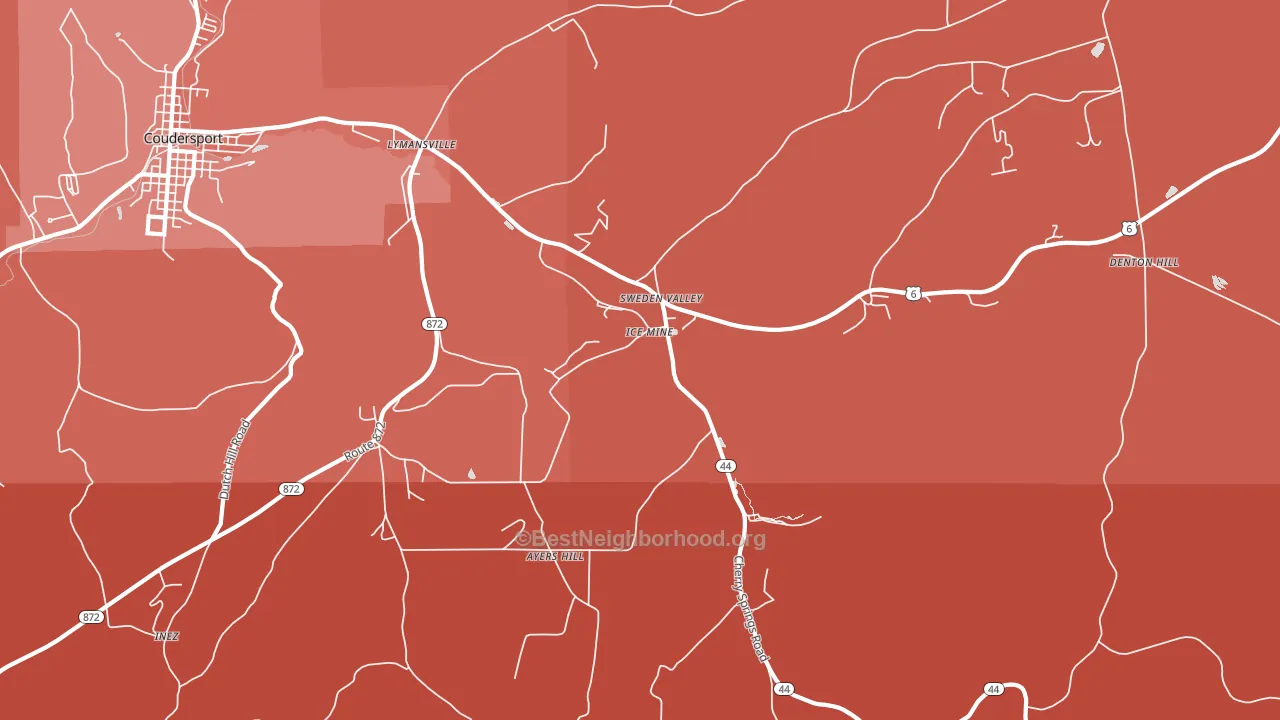 Sweden Valley, PA block-group political-lean map