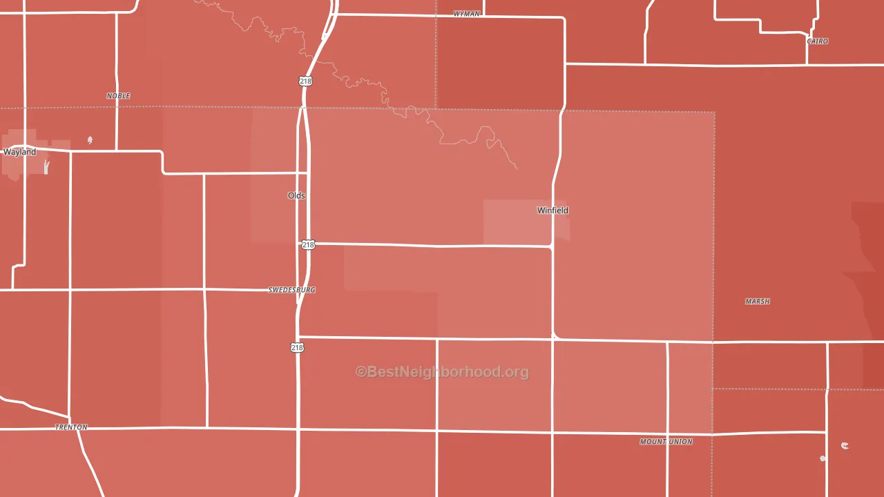 Swedesburg, IA block-group political-lean map
