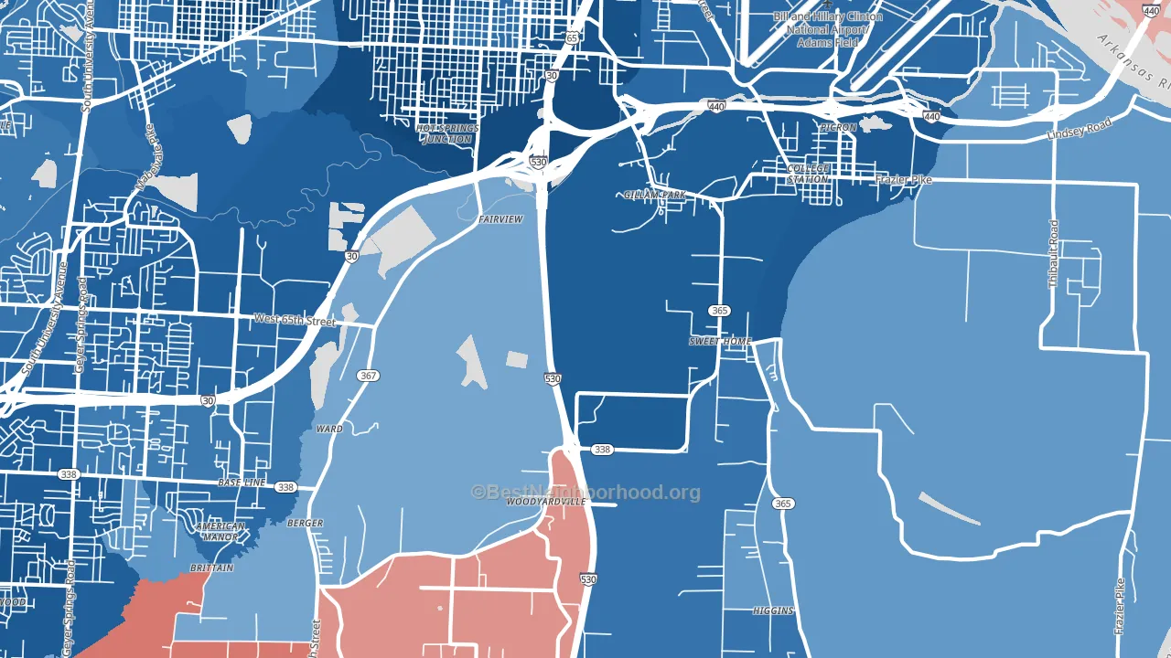 Sweet Home, AR block-group political-lean map