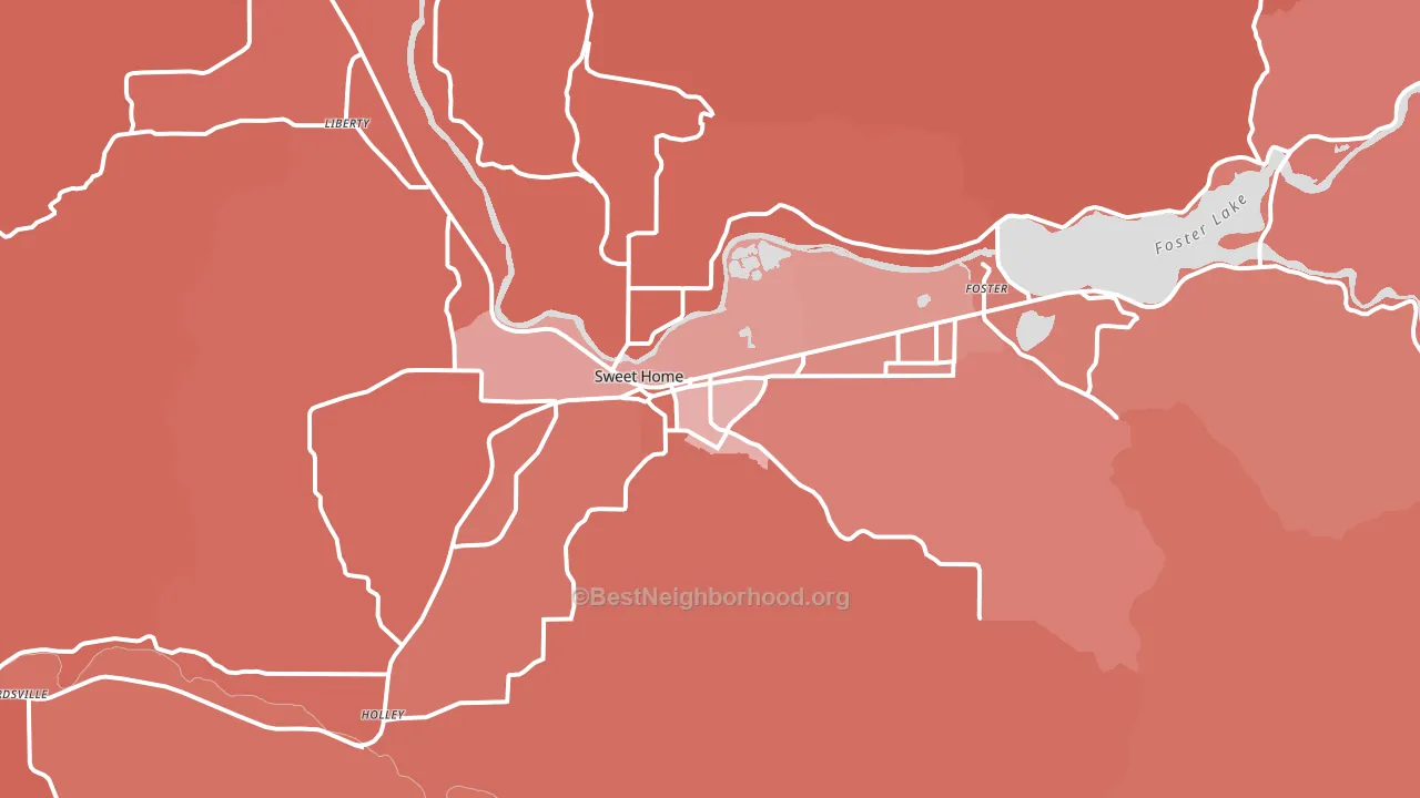Sweet Home, OR block-group political-lean map