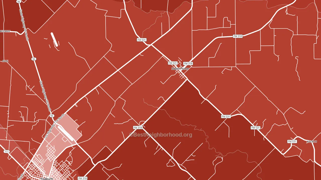 Sweet Home, TX block-group political-lean map