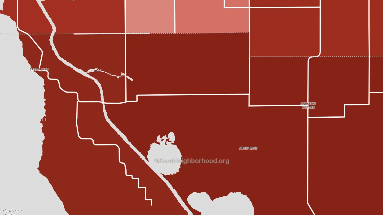 Sweet Lake, LA block-group political-lean map