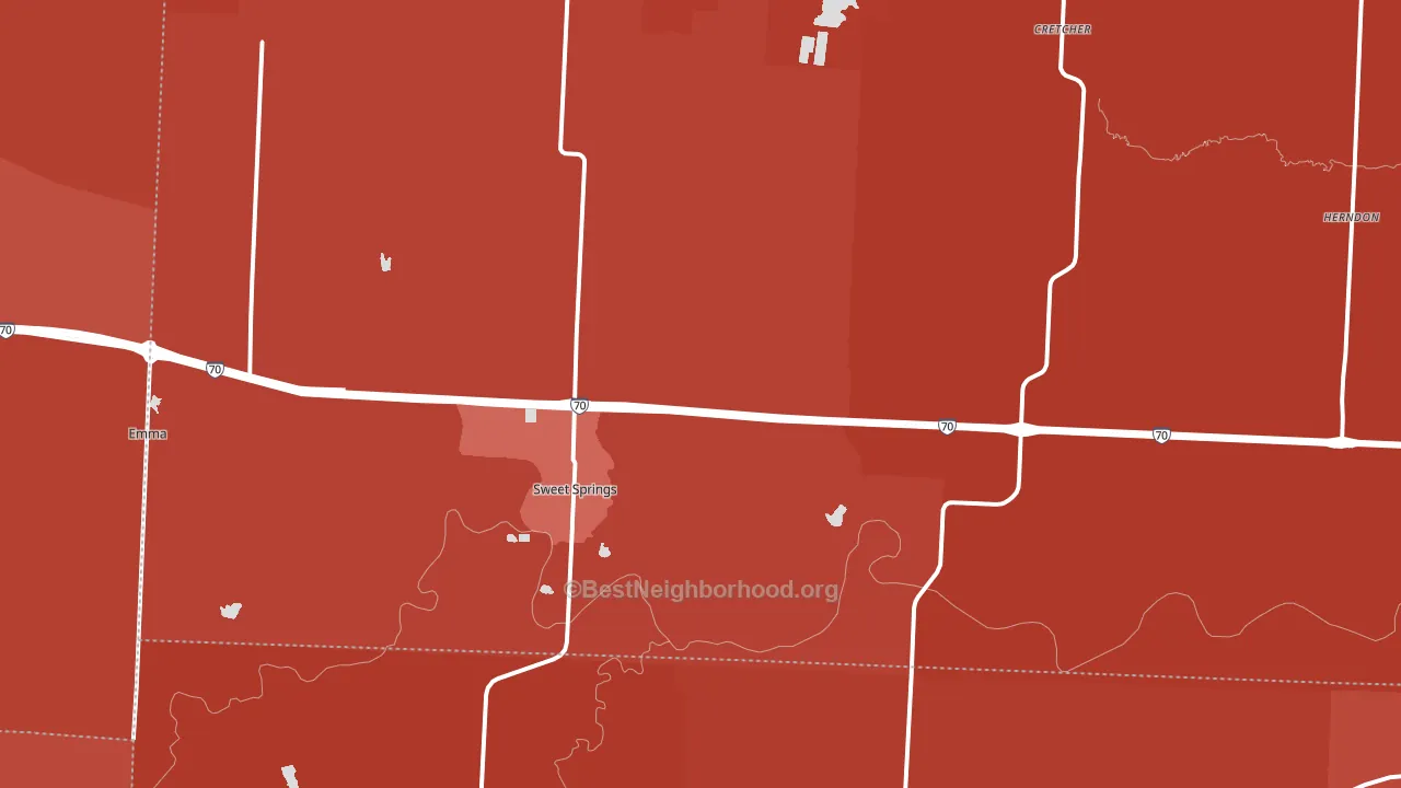 Sweet Springs, MO block-group political-lean map