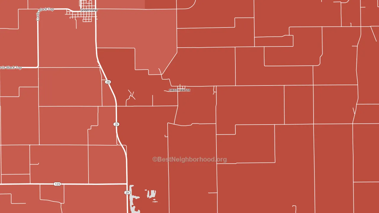 Sweet Water, IL block-group political-lean map