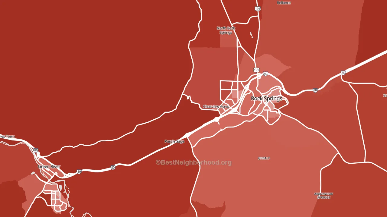 Sweetwater County, WY block-group political-lean map
