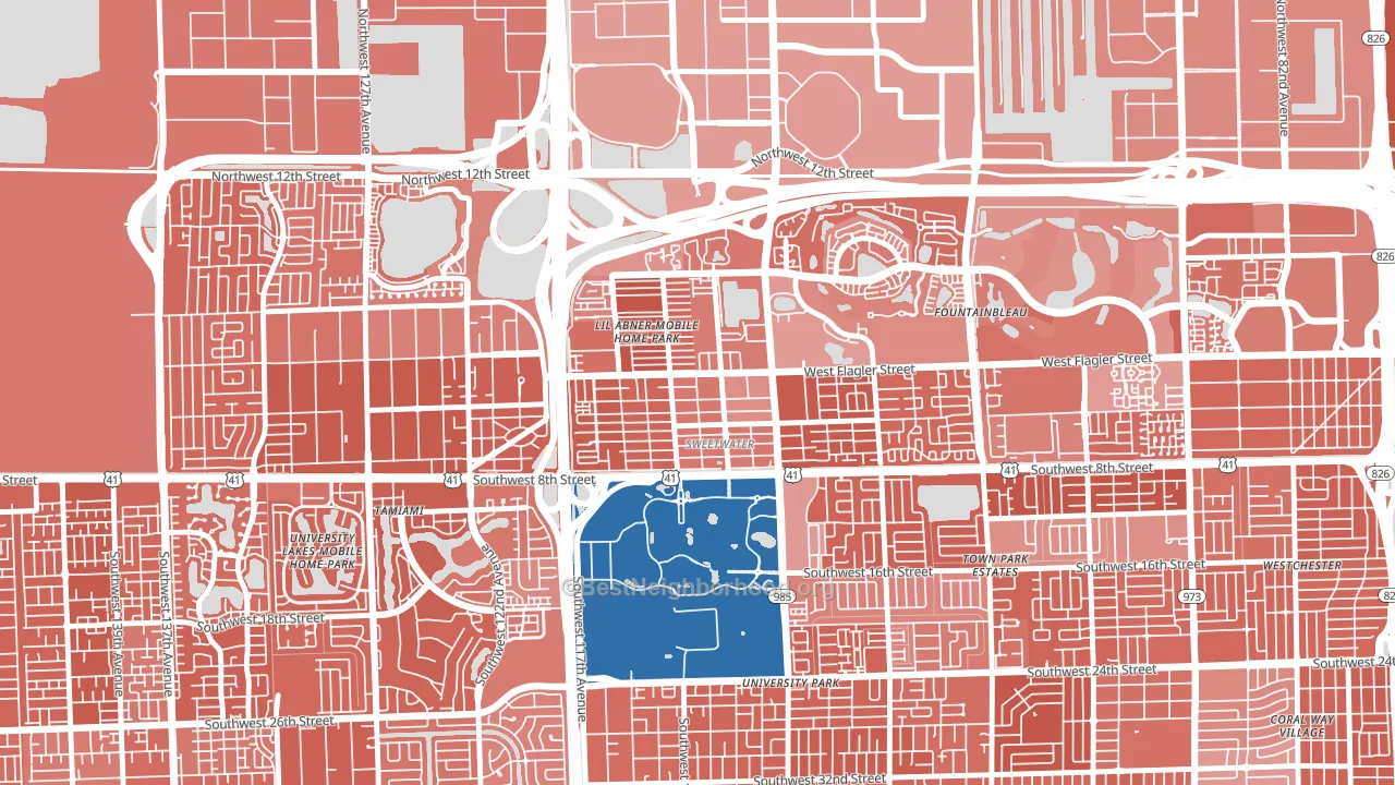 Sweetwater, FL block-group political-lean map