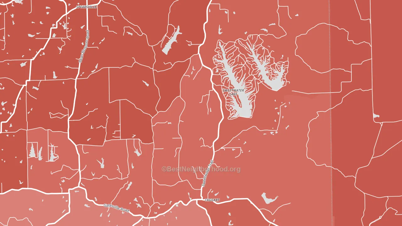 Sweetwater Lake, IN block-group political-lean map