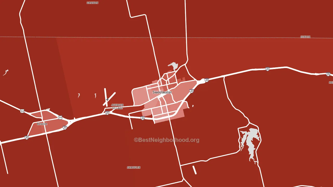 Sweetwater, TX block-group political-lean map