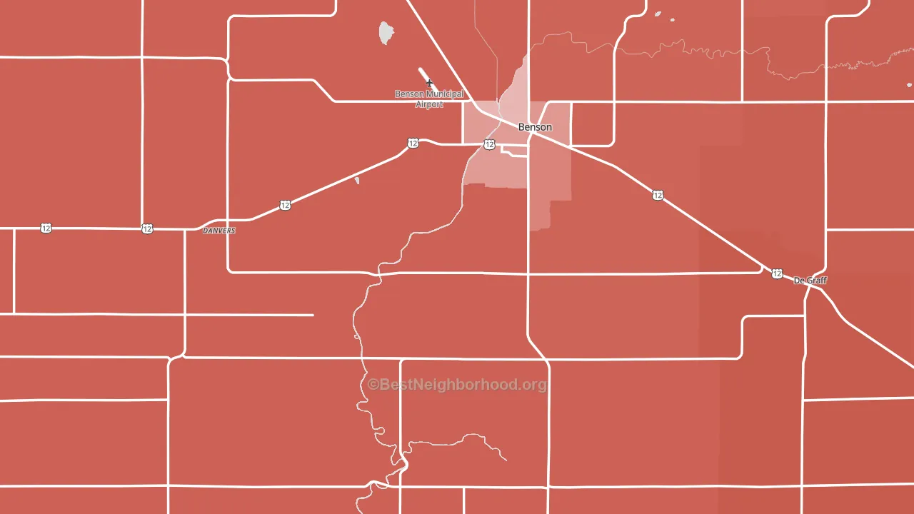 Swift County, MN block-group political-lean map