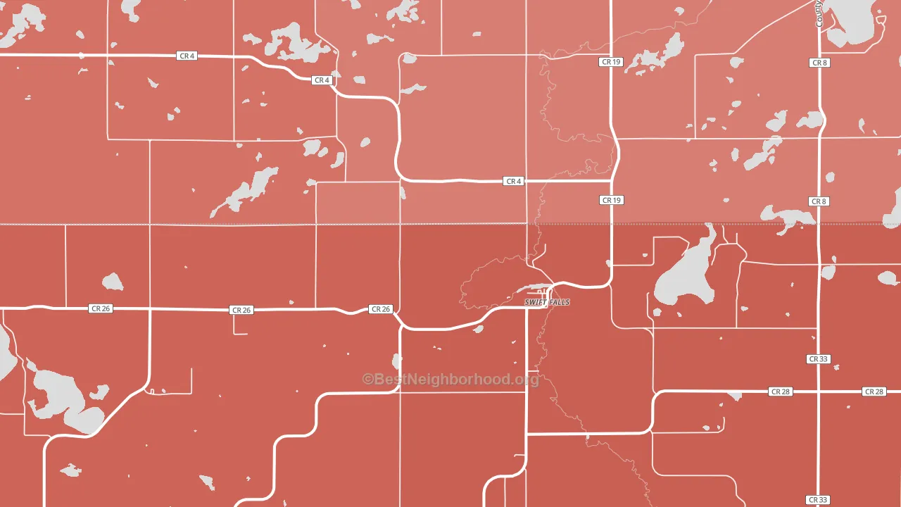 Swift Falls, MN block-group political-lean map
