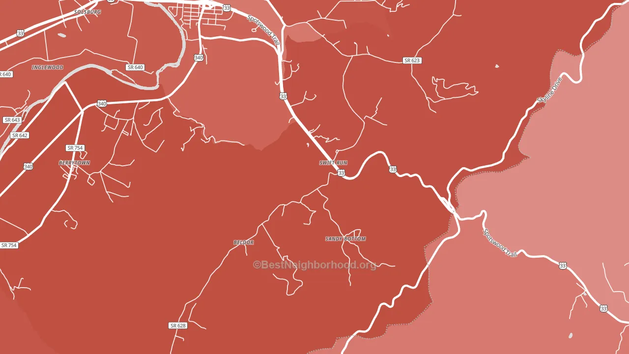 Swift Run, VA block-group political-lean map