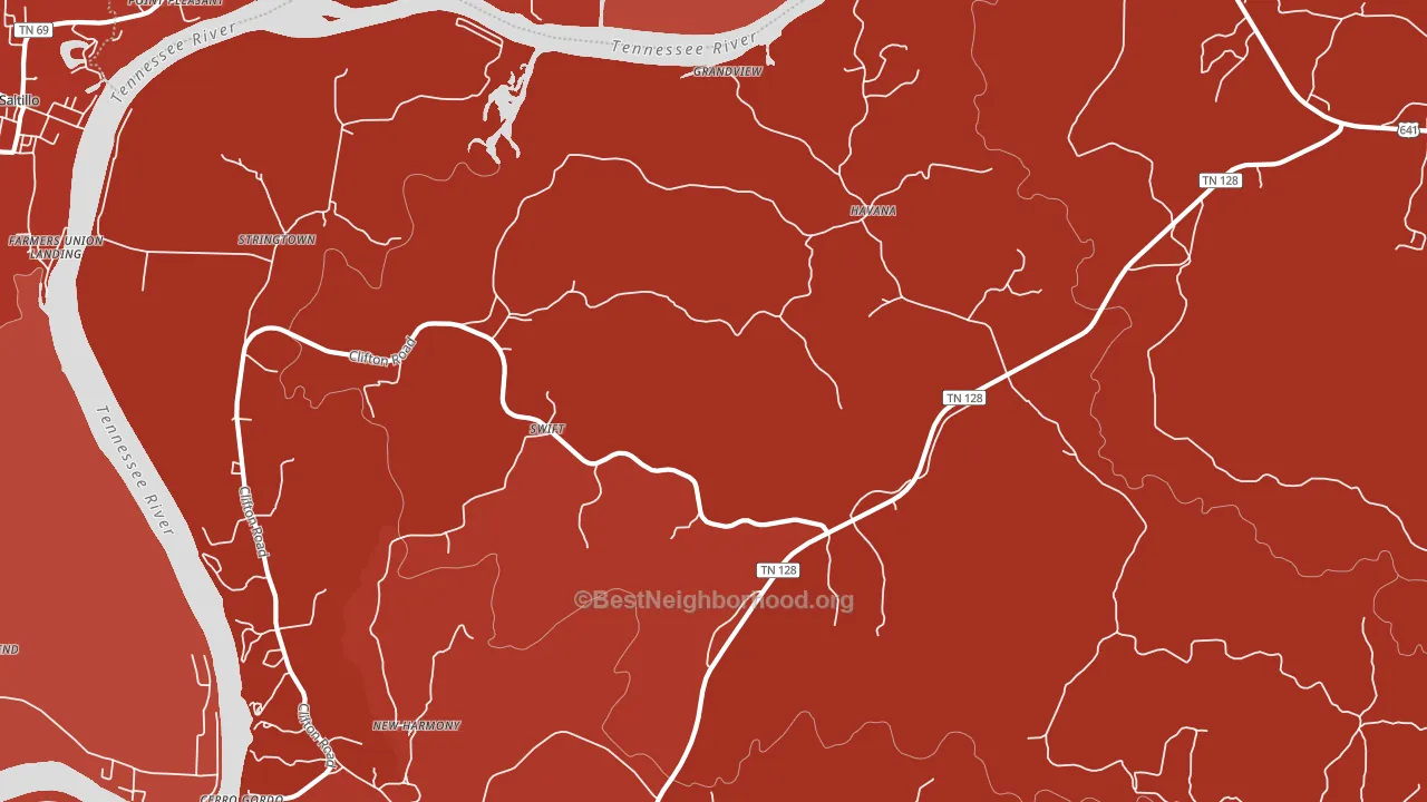 Swift, TN block-group political-lean map
