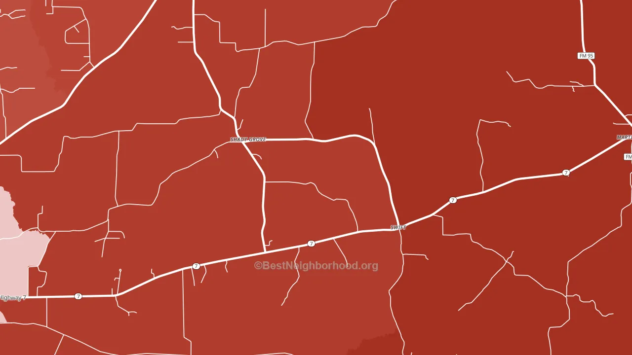 Swift, TX block-group political-lean map