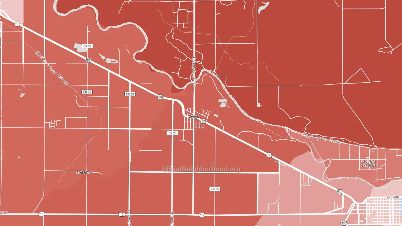 Swink, CO block-group political-lean map