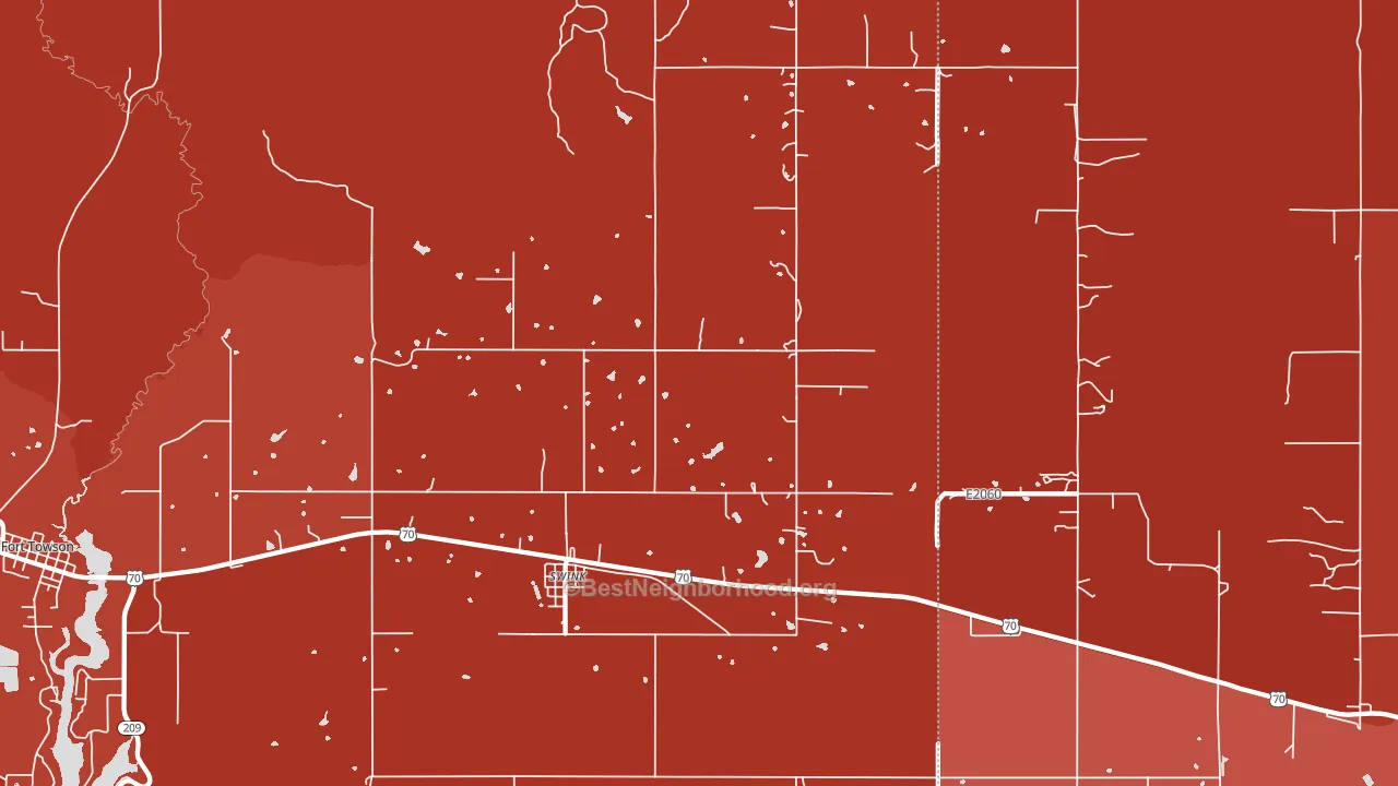 Swink, OK block-group political-lean map
