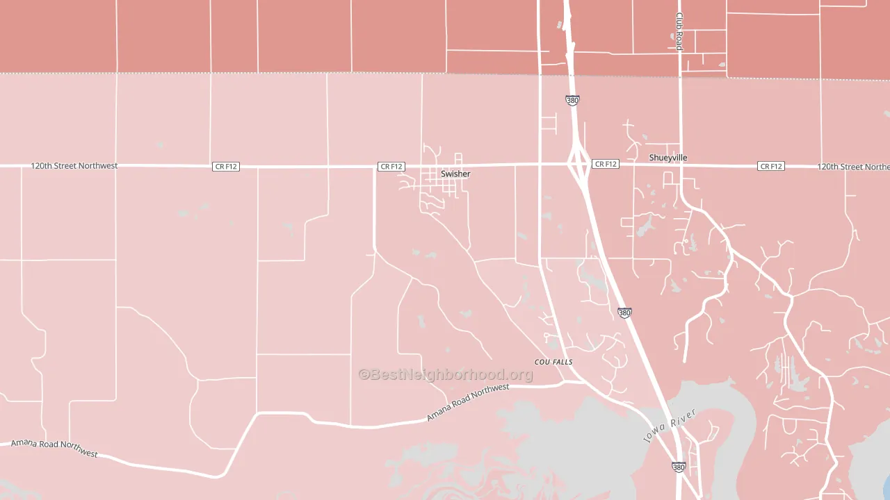 Swisher, IA block-group political-lean map