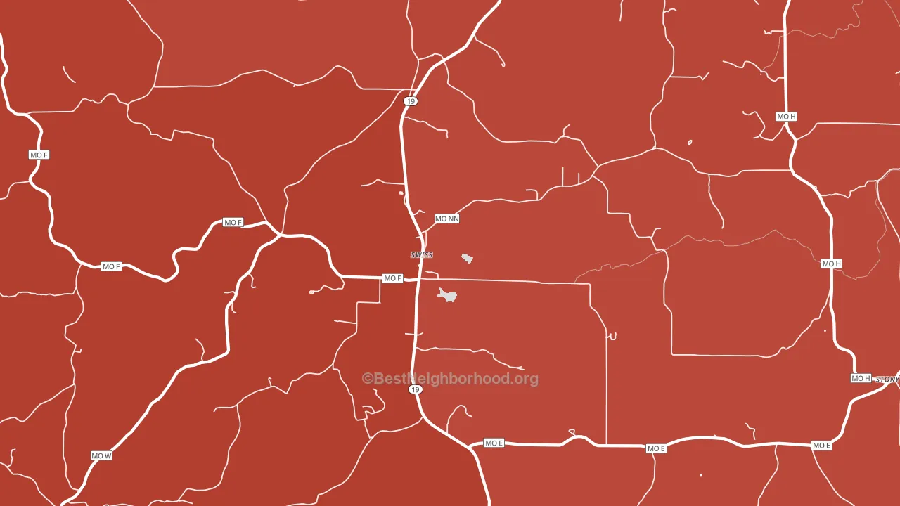 Swiss, MO block-group political-lean map