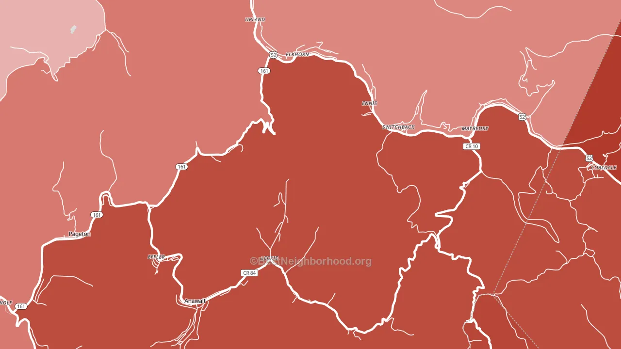 Switchback, WV block-group political-lean map