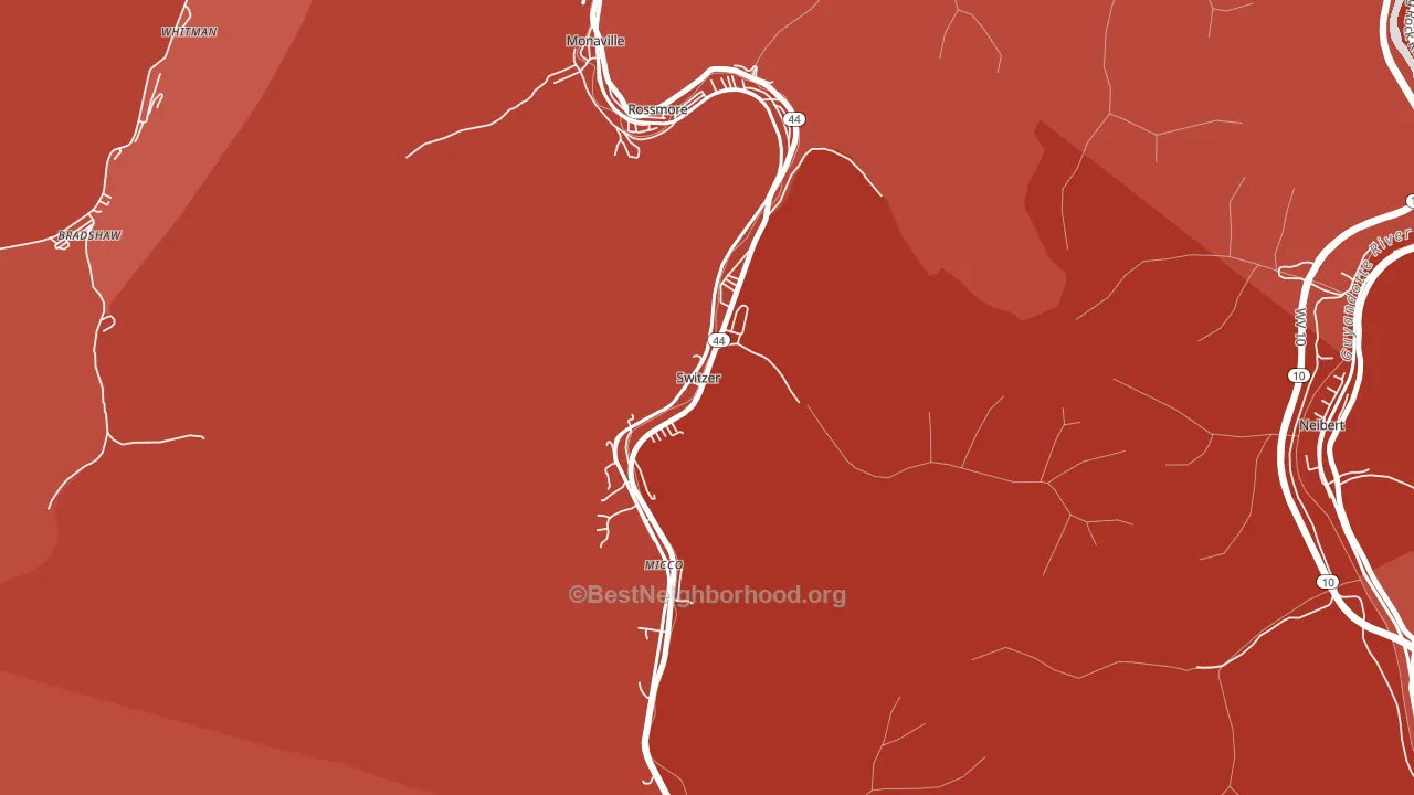 Switzer, WV block-group political-lean map