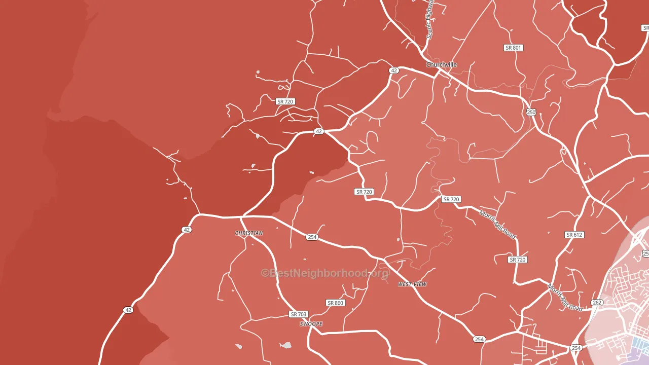 Swoope, VA block-group political-lean map