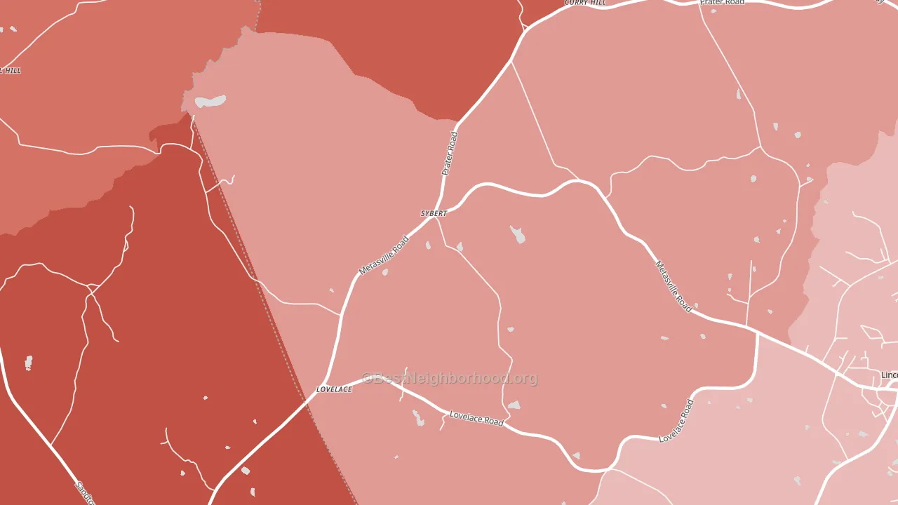 Sybert, GA block-group political-lean map