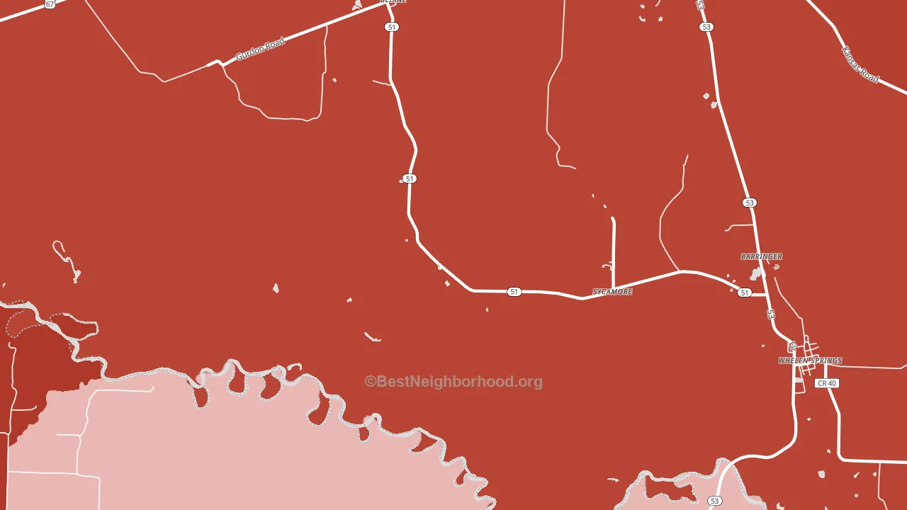 Sycamore, AR block-group political-lean map