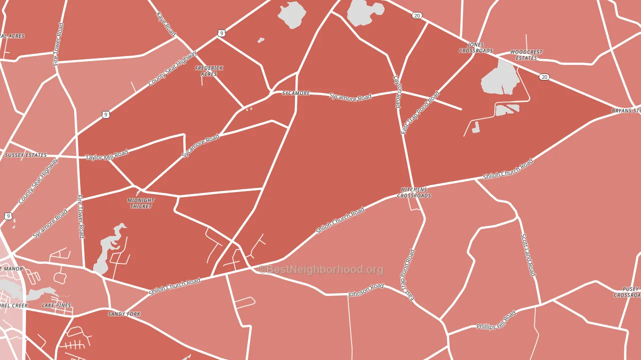 Sycamore, DE block-group political-lean map
