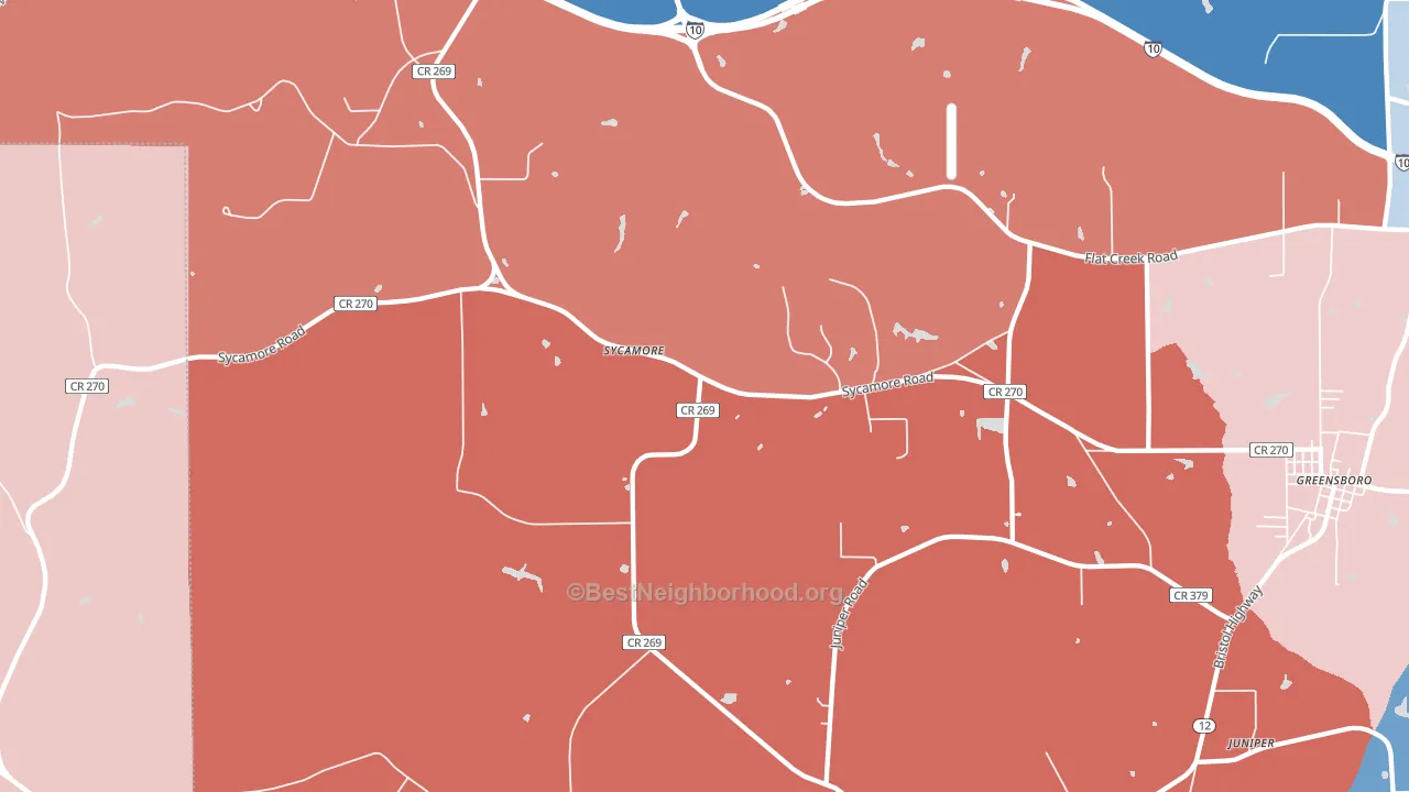 Sycamore, FL block-group political-lean map