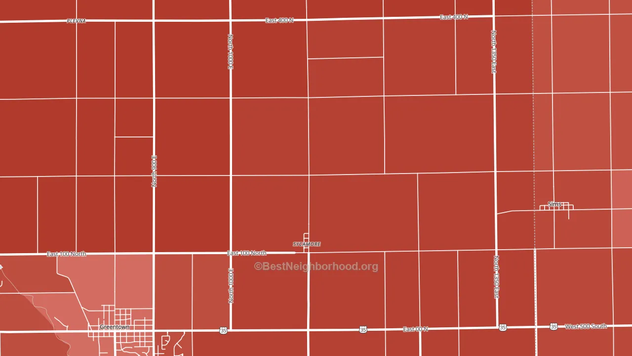 Sycamore, IN block-group political-lean map