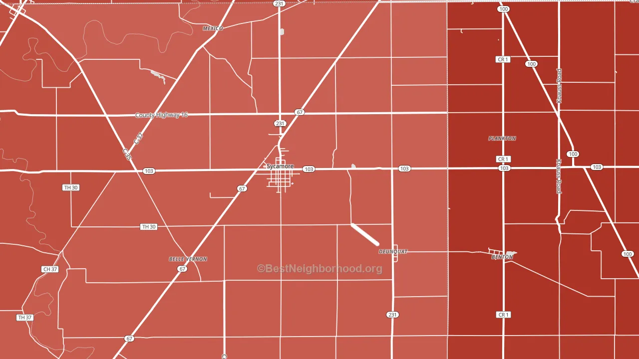 Sycamore, OH block-group political-lean map