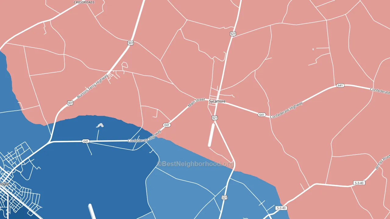 Sycamore, SC block-group political-lean map