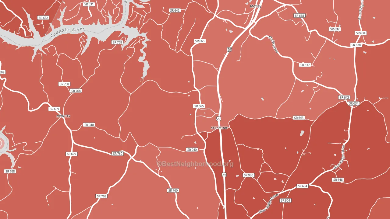Sycamore, VA block-group political-lean map